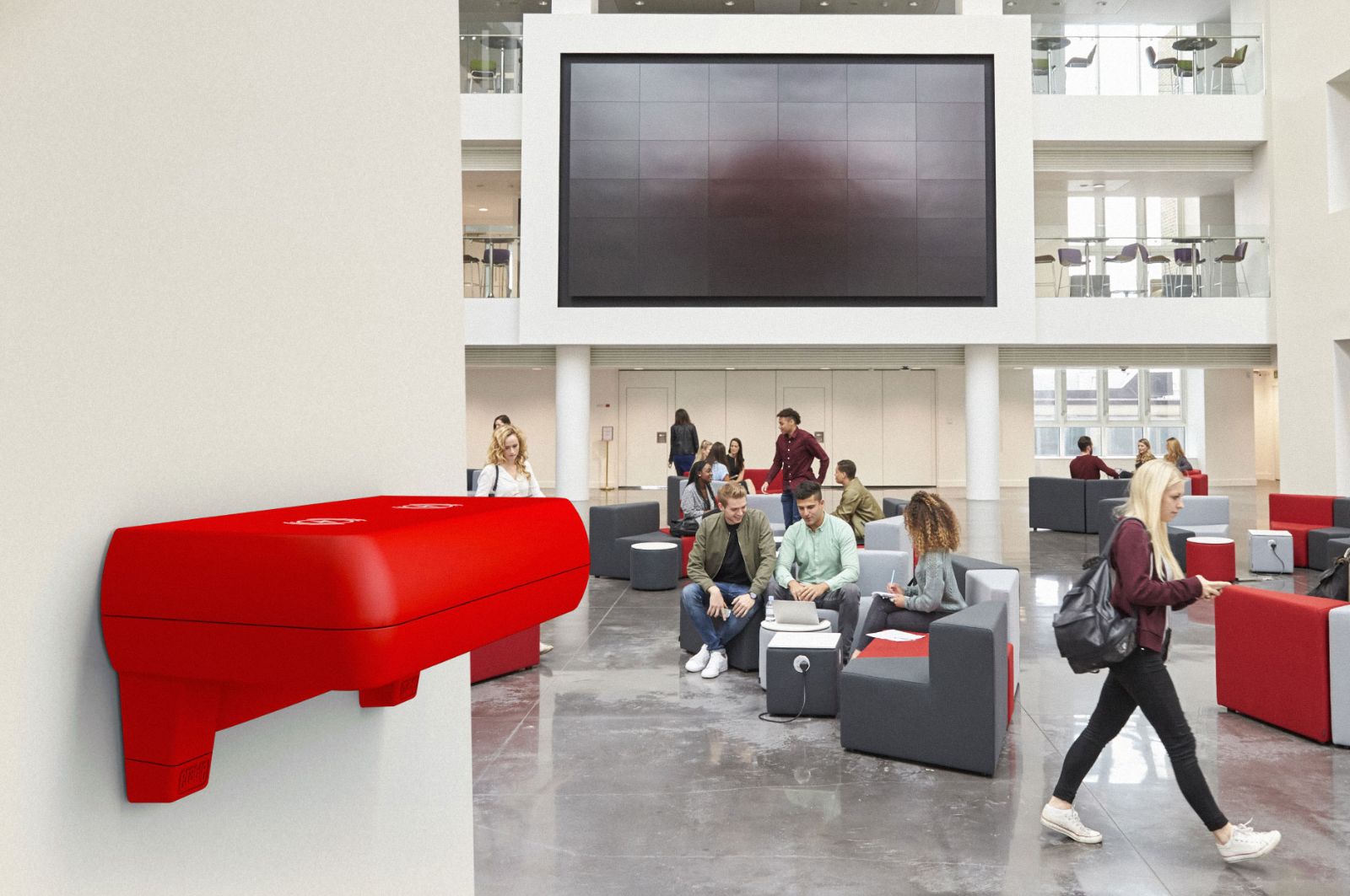 Crable Wireless Charging Shelf in a college campus