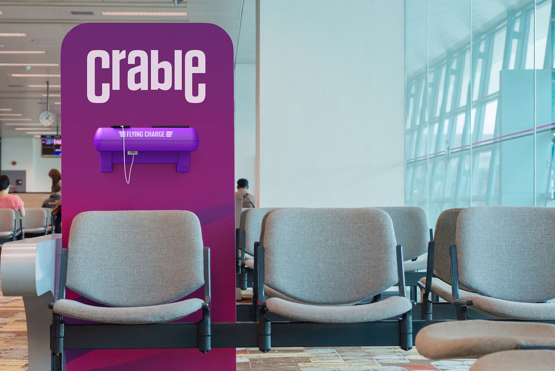 Crable installed in airport waiting lounge
