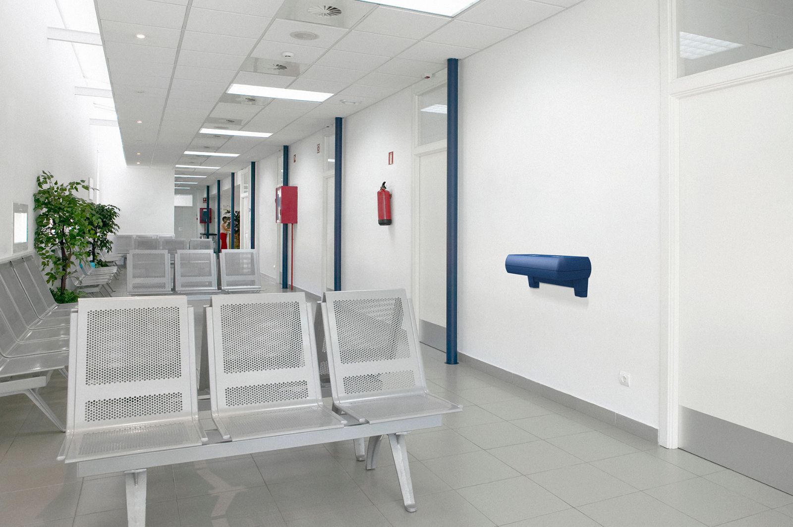 Wireless charging shelf in travel waiting room