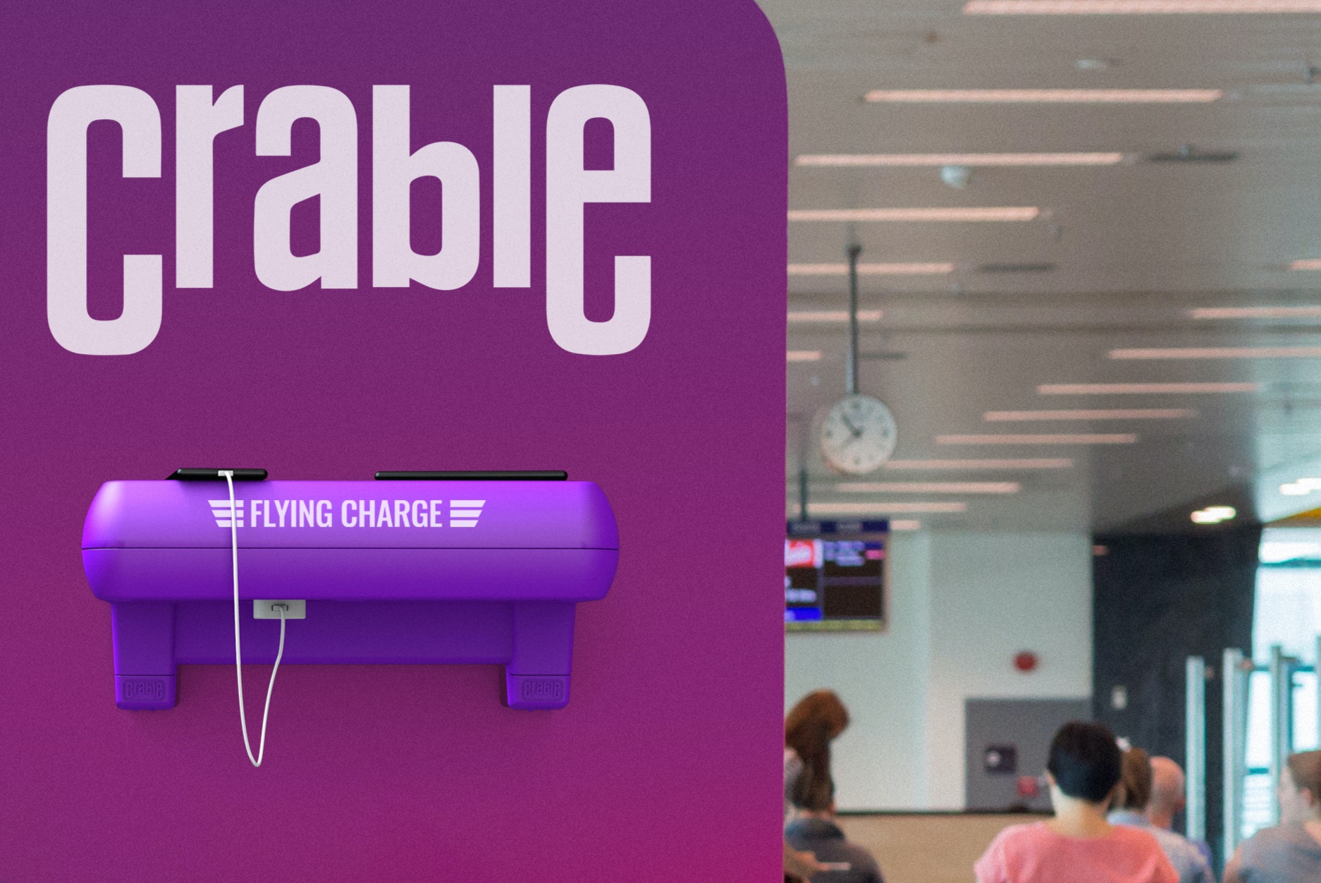Crable Wireless Charging Shelf used in an airport